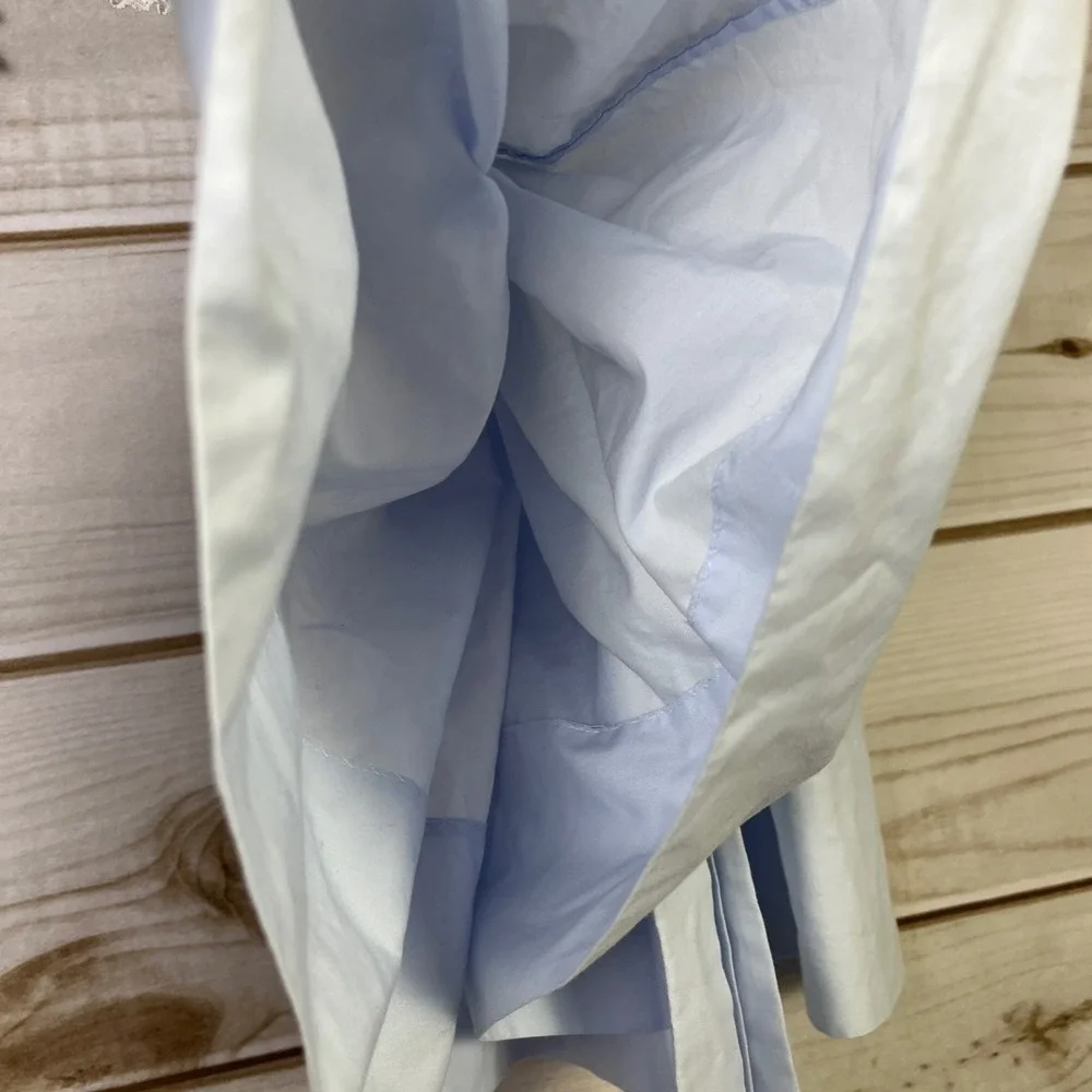 Vintage Feltman Bros Light Blue Smocked Baby Dress Puff Sleeves Lace 18M Cotton